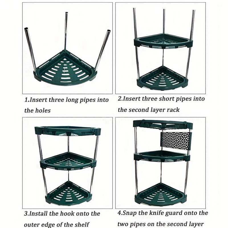 Kitchen Corner Storage Rack, Stainless Steel Kitchen Corner Shelf, Multi Layer Condiment Triangle Storage Rack, Household Triangular Shelf, Multifunctional Metal Storage Shelf Kitchen Corner Storage Rack, Stainless Steel Kitchen Corner Shelf, Multi Layer Condiment Triangle Storage Rack, Household Triangular Shelf, Multifunctional Metal Storage Shelf